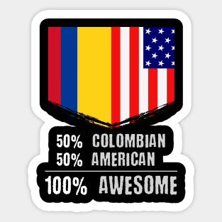 50% Colombian 50% American 100% Awesome Immigrant Sticker